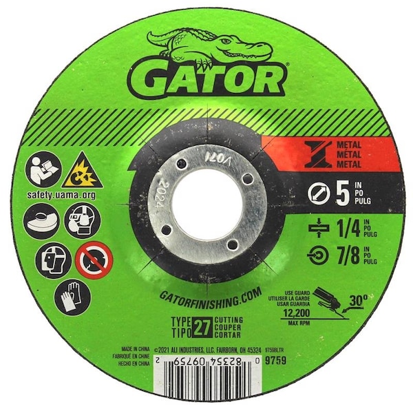 Gator Gator 5 in. D X 7/8 in. Aluminum Oxide Metal Cutting Wheel 1 pk 9759 - main